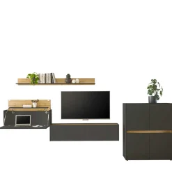 New Wohnzimmer Wohnwandmöbel Kombi - Ahilav (vierteilig) Wohnwände