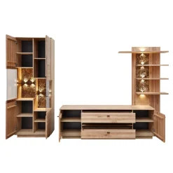 Outlet Wohnzimmereinrichtung Wohnwand Set - Cassna (dreiteilig) Wohnwände