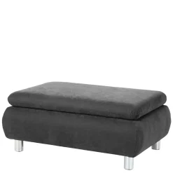 Sale Wohnzimmerhocker in Anthrazit mit Chrom - Venezia Hocker