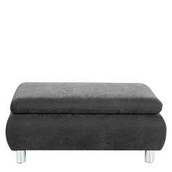 Sale Wohnzimmerhocker in Anthrazit mit Chrom - Venezia Hocker