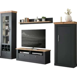 Discount Wohnzimmermöbel TV Anbauwand Set - Lionel (vierteilig) Wohnwände