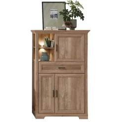 Sale Wohnzimmerschrank in Eiche Optik mit LED - Barack Highboards