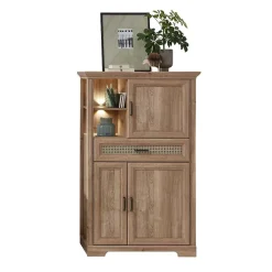 Sale Wohnzimmerschrank in Eiche Optik mit LED - Barack Highboards