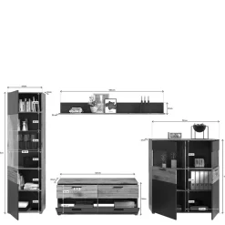 Wohnzimmerschränke & Regal - TV Wand - Lucios (vierteilig) Wohnwände