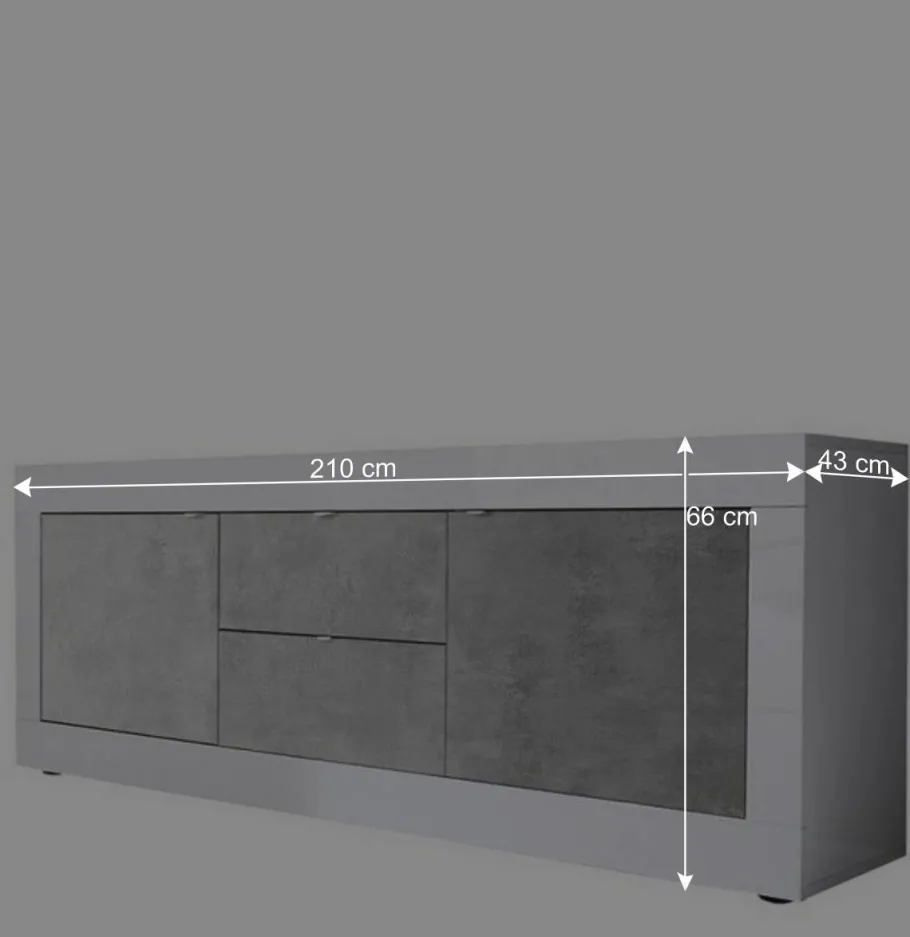 Wohnzimmerschränke in Beton Optik - Narandu (zweiteilig) Wohnwände