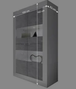 Wohnzimmerschränke in Beton Optik - Narandu (zweiteilig) Wohnwände