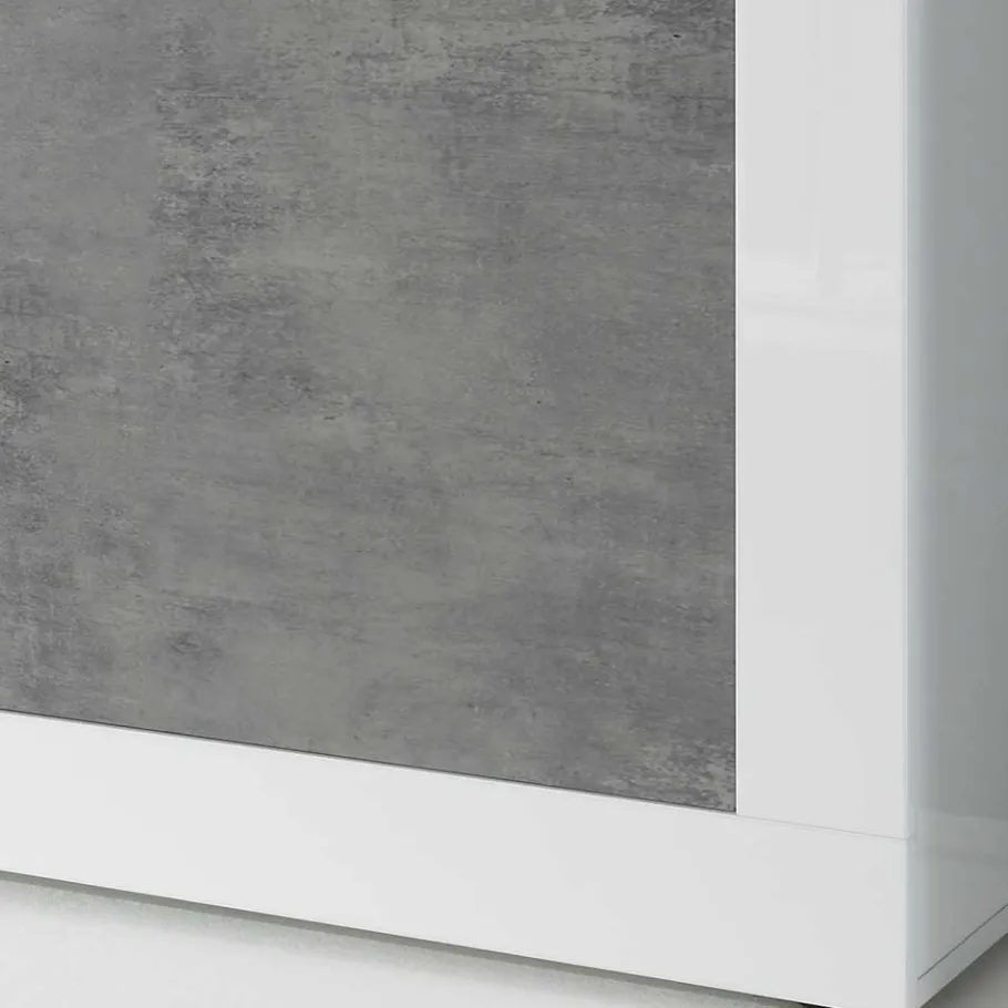 Wohnzimmerschränke in Beton Optik - Narandu (zweiteilig) Wohnwände