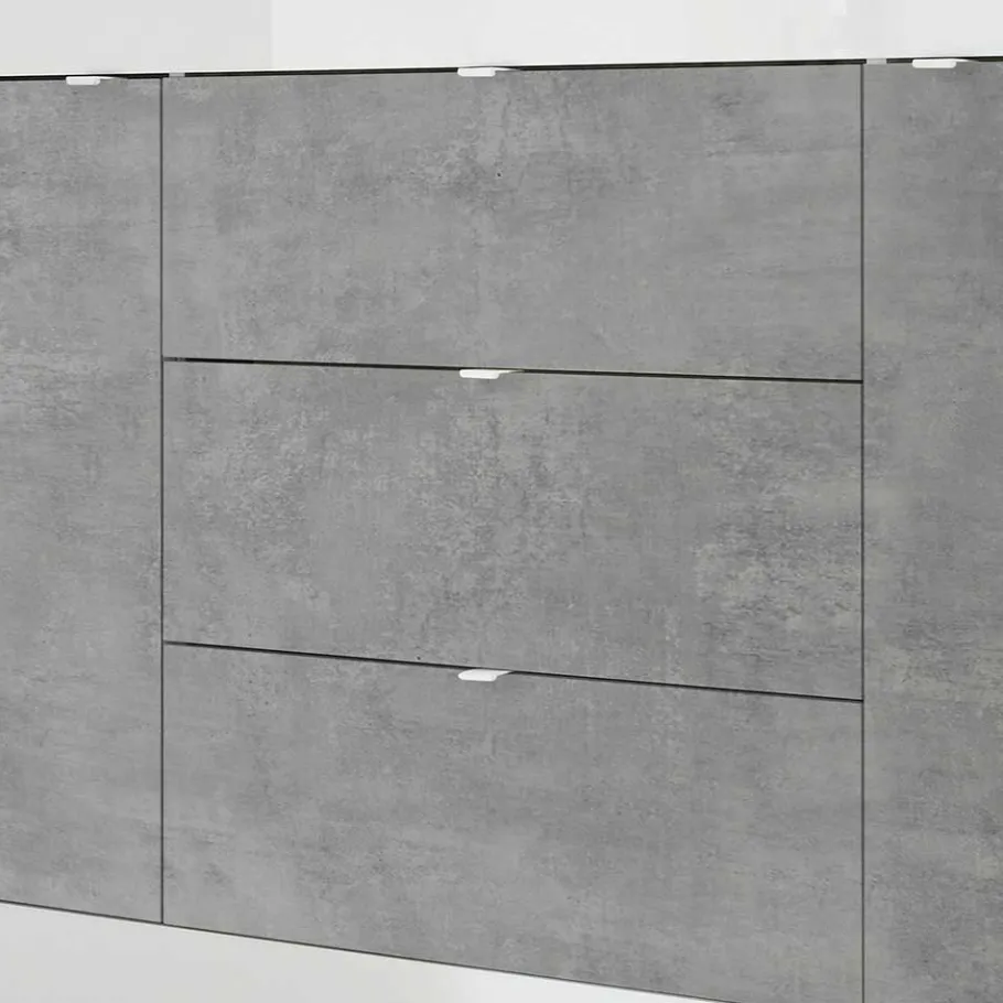 Wohnzimmerschränke in Beton Optik - Narandu (zweiteilig) Wohnwände