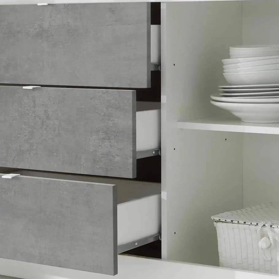 Wohnzimmerschränke in Beton Optik - Narandu (zweiteilig) Wohnwände