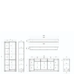 Discount Wohnzimmerschränke und Wandboard Set - Adejano (dreiteilig) Wohnwände