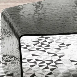 Outlet Wohnzimmertisch aus Rauchglas mit Struktur - Crimas Tische