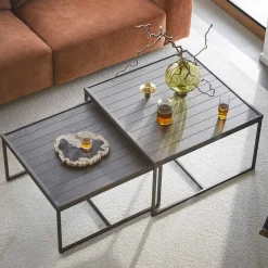 Wohnzimmertisch in Eiche Dunkel & Schwarz - Stamforts Tische