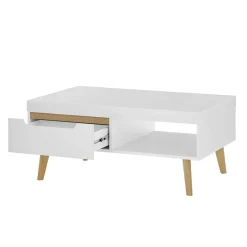 Outlet Wohnzimmertisch in Weiß und Eiche - Ginko Tische