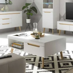 Outlet Wohnzimmertisch in Weiß und Eiche - Ginko Tische