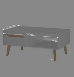 Outlet Wohnzimmertisch in Weiß und Eiche - Ginko Tische
