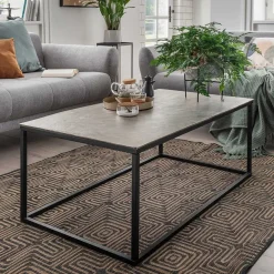 Outlet Wohnzimmertisch mit Alu Platte in Silber - Magura Tische