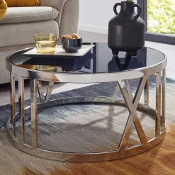 New Wohnzimmertisch mit Glasplatte in Schwarz getönt - Julado Tische