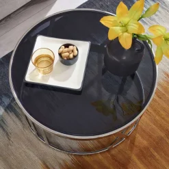 New Wohnzimmertisch mit Glasplatte in Schwarz getönt - Julado Tische