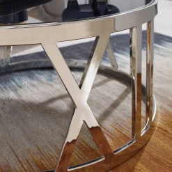 New Wohnzimmertisch mit Glasplatte in Schwarz getönt - Julado Tische