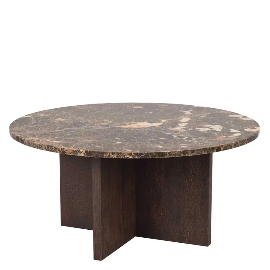 New Wohnzimmertisch mit Marmorplatte in Braun - Farizio Tische