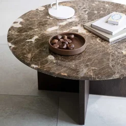 New Wohnzimmertisch mit Marmorplatte in Braun - Farizio Tische