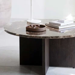 New Wohnzimmertisch mit Marmorplatte in Braun - Farizio Tische