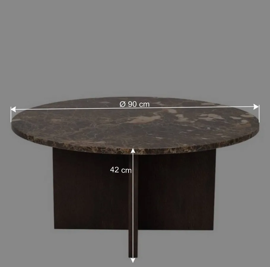 New Wohnzimmertisch mit Marmorplatte in Braun - Farizio Tische