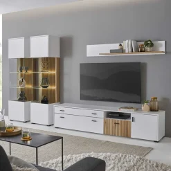 Hot Wohnzimmervitrinen & TV Board & Regal Set - Nenaloro (vierteilig) Wohnwände