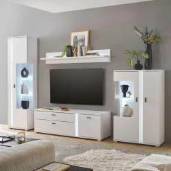 Wohnzimmerwand Möbelset mit LED Licht - Tirol (vierteilig) Wohnwände