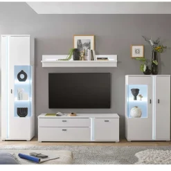 Wohnzimmerwand Möbelset mit LED Licht - Tirol (vierteilig) Wohnwände