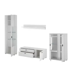 Wohnzimmerwand Möbelset mit LED Licht - Tirol (vierteilig) Wohnwände