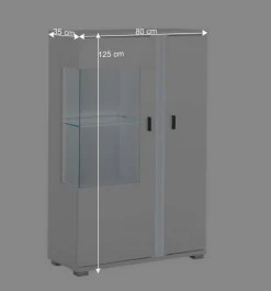 Wohnzimmerwand Möbelset mit LED Licht - Tirol (vierteilig) Wohnwände