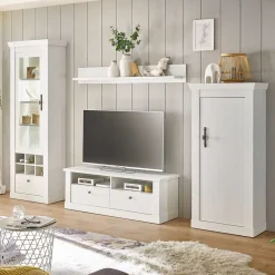 Sale Wohnzimmerwohnwand in weiĂer Holzoptik Pinie - Liancos (vierteilig) WohnwĂ€nde