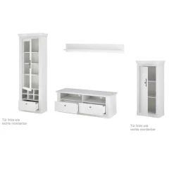 Sale Wohnzimmerwohnwand in weißer Holzoptik Pinie - Liancos (vierteilig) Wohnwände