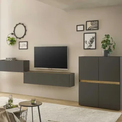 New Wohnzimmer-Wohnwand Möbelset - Ahilav (dreiteilig) Wohnwände