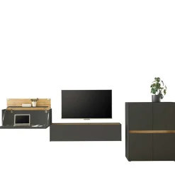 New Wohnzimmer-Wohnwand Möbelset - Ahilav (dreiteilig) Wohnwände
