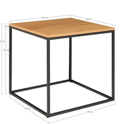 Outlet 45x45 Beistelltisch in Eiche & Schwarz - Mercadeo Tische