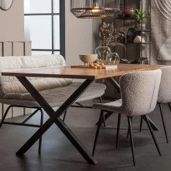 Online 200x90 cm Esszimmertisch in Walnuss Furnier - Athias Tische