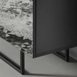 Sale 120x140 cm Highboard mit Spiegelglas in Rauchgrau - Razepta Highboards