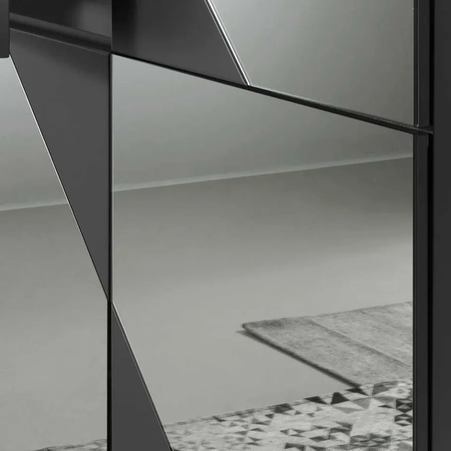 Sale 120x140 cm Highboard mit Spiegelglas in Rauchgrau - Razepta Highboards