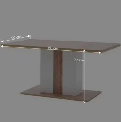 Sale 160x90 Esstisch mit Säulenfuß zweifarbig - Caldri Tische