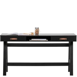 Outlet 140x62 Kiefernholz Schreibtisch in Schwarz - Ilvessino Tische