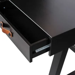 Outlet 140x62 Kiefernholz Schreibtisch in Schwarz - Ilvessino Tische