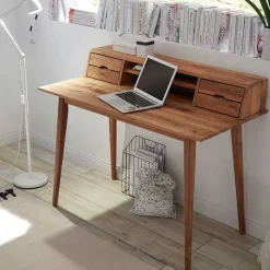 Clearance 110x58 Schreibtisch Sekretär aus Holz - Eyes Tische