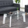 Sale 110x60 Wohnzimmer Glastisch mit Ablage - Masuca Tische