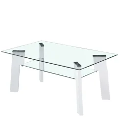 Sale 110x60 Wohnzimmer Glastisch mit Ablage - Masuca Tische