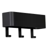 Best 27x12cm Hakenleiste aus schwarzem Stahl - Halgato Garderoben