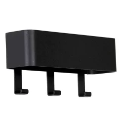 Best 27x12cm Hakenleiste aus schwarzem Stahl - Halgato Garderoben
