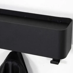 Best 27x12cm Hakenleiste aus schwarzem Stahl - Halgato Garderoben