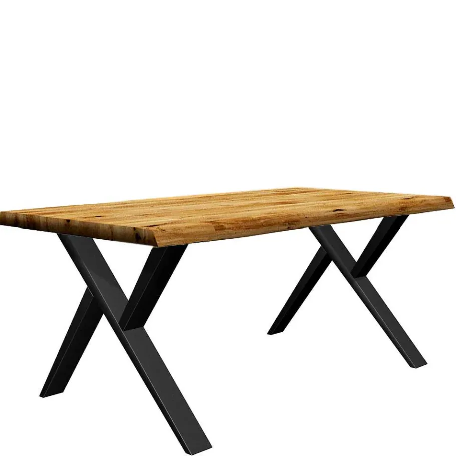 Best X-Fuß Esszimmertisch aus Eiche massiv - Trapper Tische